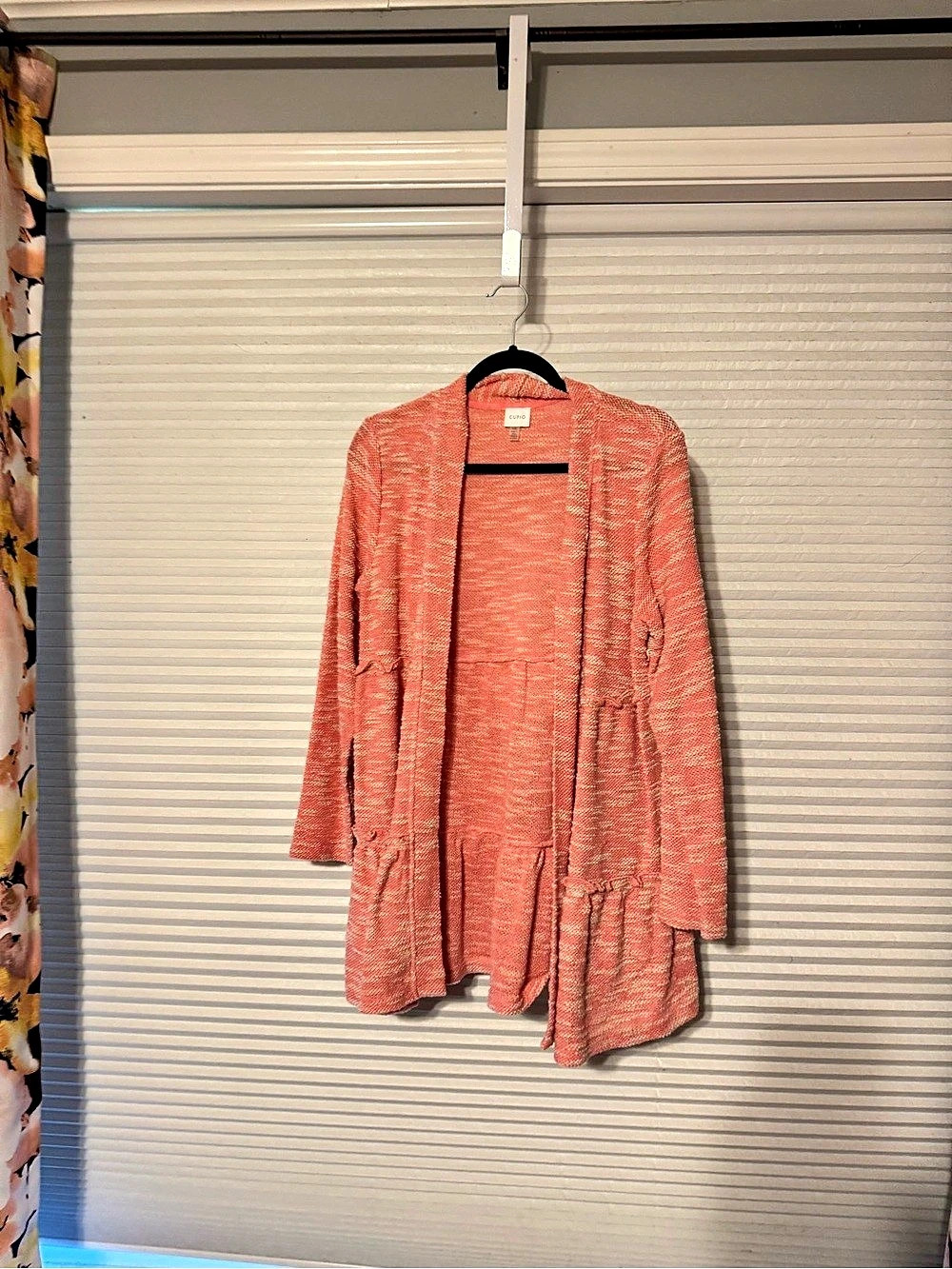 Cupio Open Front Tiered Cardigan Pink Large Like New